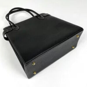 Burberry Tote Bag Black Handbag Leather